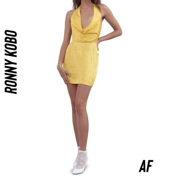 RONNY KOBO FOR FREE PEOPLE MARISSA MINI DRESS IN LEMON NWT MEDIUM - Picture 6 of 15